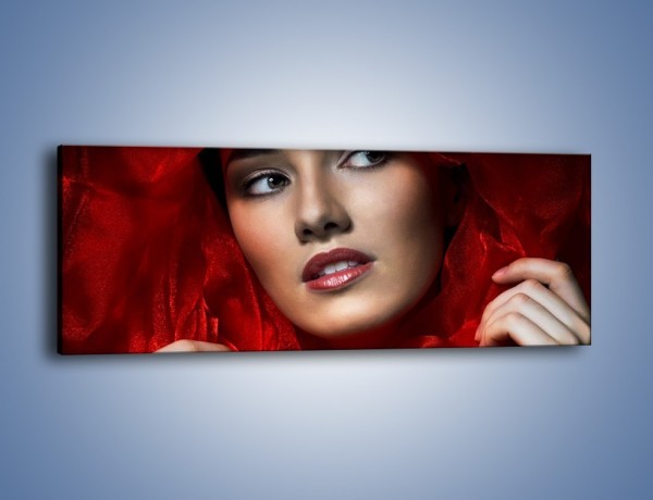 Obraz na płótnie – Kobieta w czerwieni – jednoczęściowy panoramiczny L187
