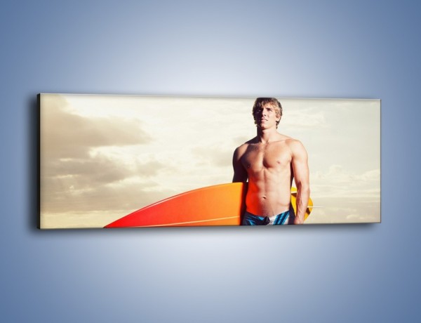 Obraz na płótnie – Wyrzeźbione ciało surfera – jednoczęściowy panoramiczny L190