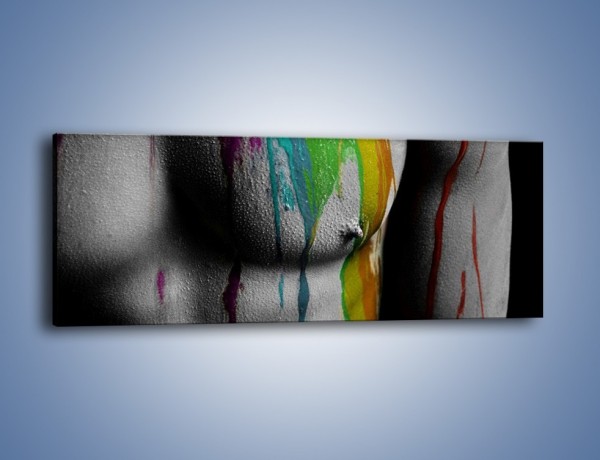 Obraz na płótnie – Męskie ciało w kolorach – jednoczęściowy panoramiczny L228