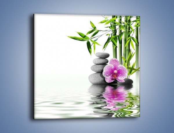Obraz na płótnie – Woda fale i kwiat – jednoczęściowy kwadratowy K652