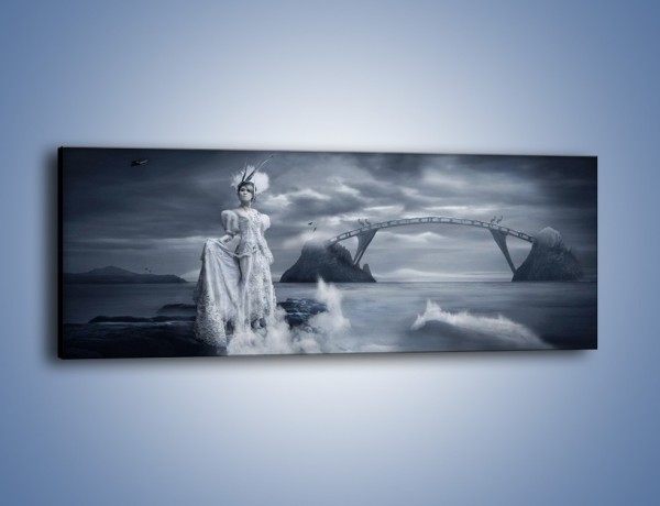 Obraz na płótnie – Dama w sepii – jednoczęściowy panoramiczny L292