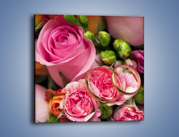 Obraz na płótnie – Obietnice miłość i róże – jednoczęściowy kwadratowy K685