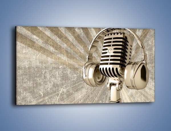 Obraz na płótnie – Głos w srebrnym mikrofonie – jednoczęściowy panoramiczny O026