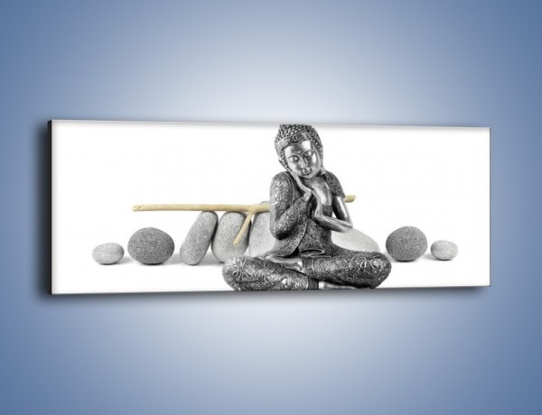 Obraz na płótnie – Budda wśród szarości – jednoczęściowy panoramiczny O220