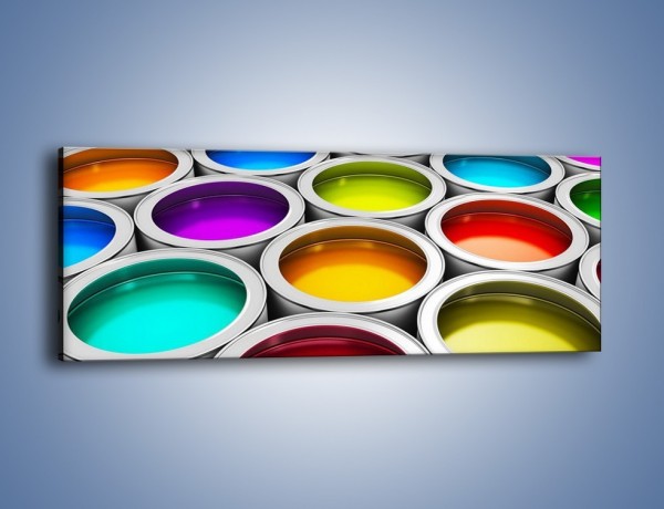 Obraz na płótnie – Paleta kolorowych pojemniczków – jednoczęściowy panoramiczny O253