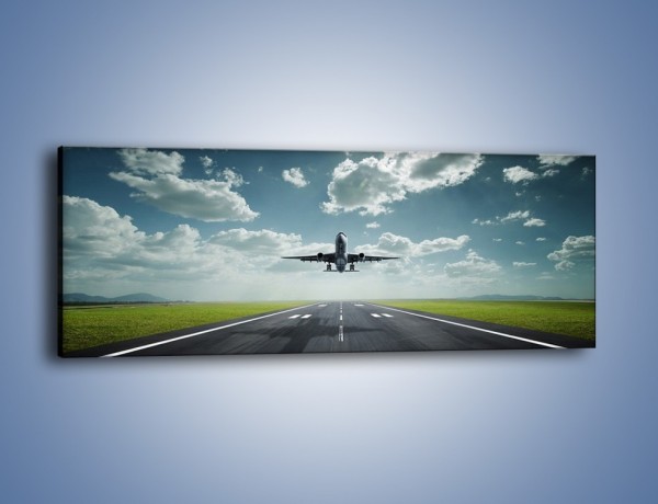 Obraz na płótnie – Startujący samolot – jednoczęściowy panoramiczny TM002