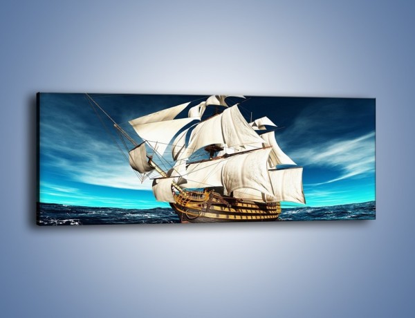 Obraz na płótnie – Statek na morzu – jednoczęściowy panoramiczny TM020