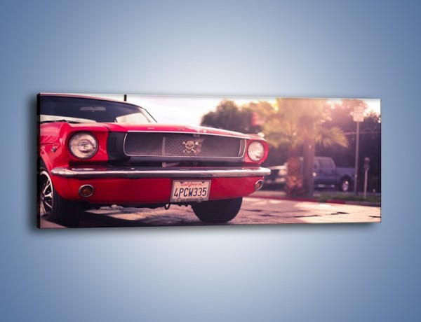 Obraz na płótnie – Czerwony Ford Mustang – jednoczęściowy panoramiczny TM087