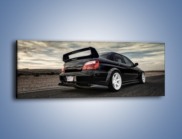 Obraz na płótnie – Czarne Subaru Impreza WRX Sti – jednoczęściowy panoramiczny TM133