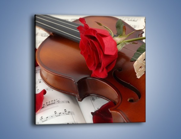 Obraz na płótnie – Instrument muzyka i kwiaty – jednoczęściowy kwadratowy K900
