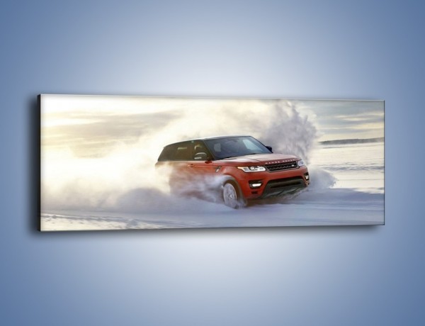 Obraz na płótnie – Rover Range Sport w śniegu – jednoczęściowy panoramiczny TM193