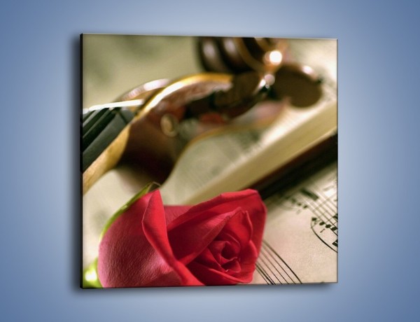 Obraz na płótnie – Z miłości do muzyki i kwiatów – jednoczęściowy kwadratowy K910