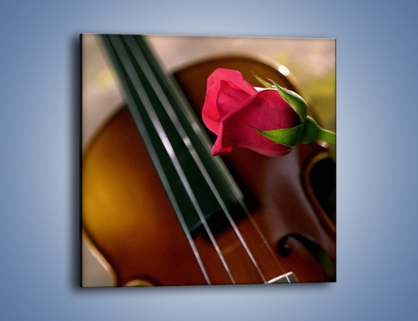 Obraz na płótnie – Różane chwile przy melodiach – jednoczęściowy kwadratowy K911