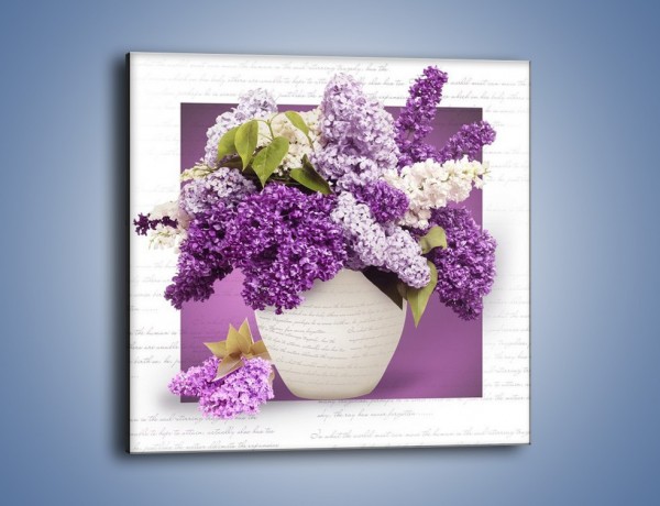 Obraz na płótnie – Gałązki bzu i wazon – jednoczęściowy kwadratowy K923