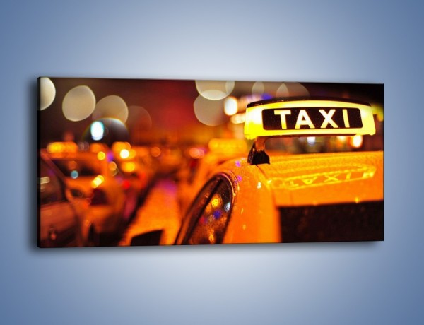 Obraz na płótnie – Taksówka w deszczu – jednoczęściowy panoramiczny TM218