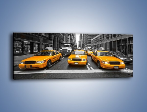 Obraz na płótnie – Żółte taksówki na Manhattanie – jednoczęściowy panoramiczny TM220