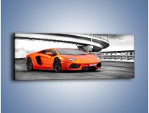 Obraz na płótnie – Lamborghini Aventador na szarym tle – jednoczęściowy panoramiczny TM237