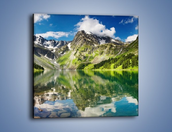Obraz na płótnie – Góry w wodnym lustrze – jednoczęściowy kwadratowy KN010
