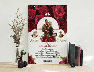 Plakat lub obraz - Podziękowanie ślubne dla Rodziców - Wzór 09