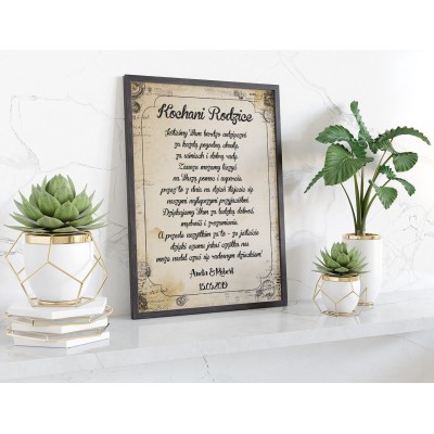Plakat lub obraz - Podziękowanie ślubne dla Rodziców - Wzór 10