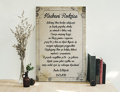 Plakat lub obraz - Podziękowanie ślubne dla Rodziców - Wzór 10