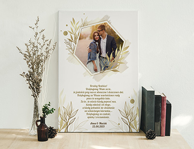 Plakat lub obraz - Podziękowanie ślubne dla Rodziców - Wzór 13