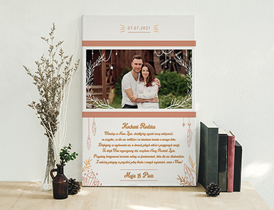 Plakat lub obraz - Podziękowanie ślubne dla Rodziców - Wzór 15