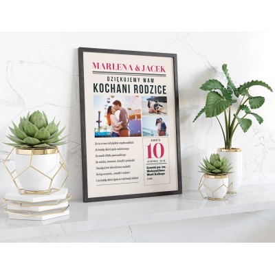 Plakat lub obraz - Podziękowanie ślubne dla Rodziców - Wzór 18