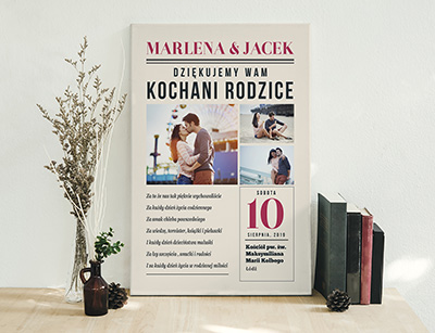 Plakat lub obraz - Podziękowanie ślubne dla Rodziców - Wzór 18