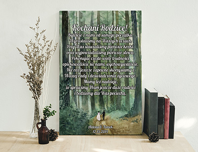 Plakat lub obraz - Podziękowanie ślubne dla Rodziców - Wzór 26