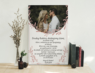 Plakat lub obraz - Podziękowanie ślubne dla Rodziców - Wzór 28