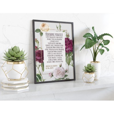 Plakat lub obraz - Podziękowanie ślubne dla Rodziców - Wzór 32