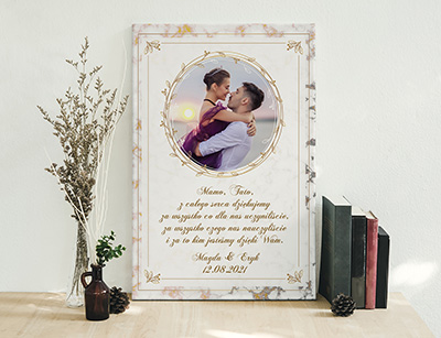 Plakat lub obraz - Podziękowanie ślubne dla Rodziców - Wzór 40