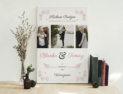Plakat lub obraz - Podziękowanie ślubne dla Rodziców - Wzór 42