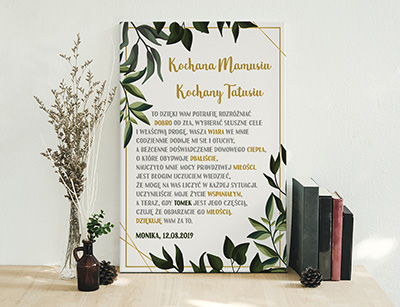 Podziękowanie ślubne dla Rodziców - Wzór 45