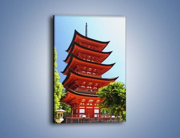 Obraz na płótnie – Japońska architektura wśród drzew – jednoczęściowy prostokątny pionowy AM252