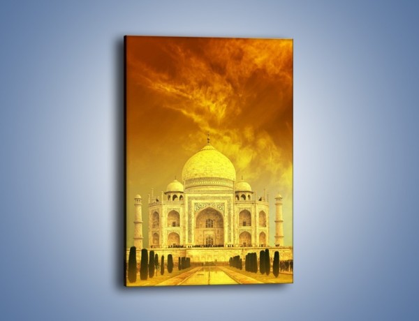 Obraz na płótnie – Tadź Mahal w żółtym kolorze – jednoczęściowy prostokątny pionowy AM465