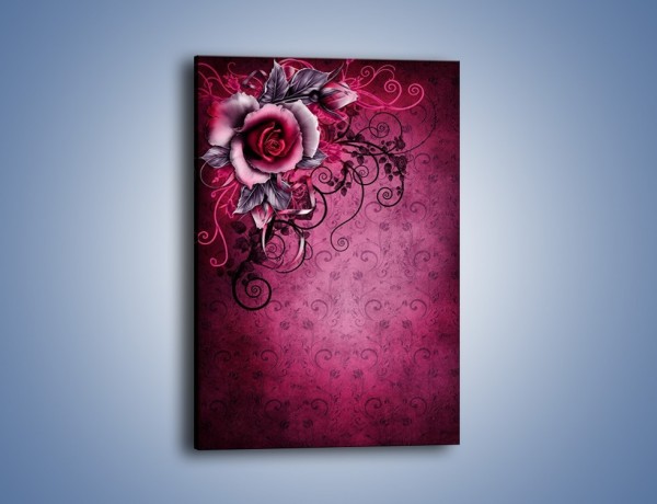 Obraz na płótnie – Róża i purpur – jednoczęściowy prostokątny pionowy GR272