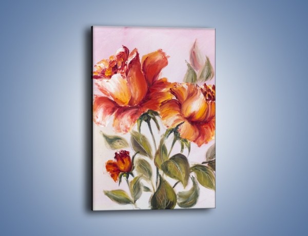 Obraz na płótnie – Kwiaty na płótnie malowane – jednoczęściowy prostokątny pionowy GR322