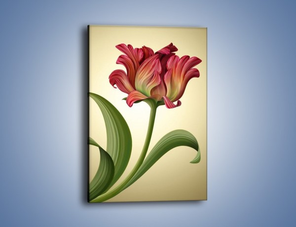 Obraz na płótnie – Malutka biedroneczka i kwiat – jednoczęściowy prostokątny pionowy GR345
