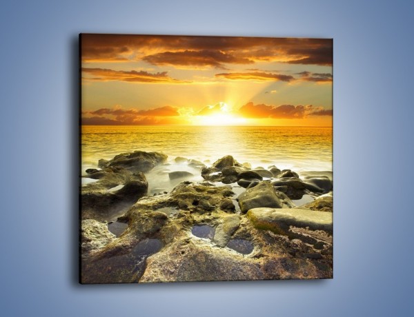 Obraz na płótnie – Morze o zachodzie słońca – jednoczęściowy kwadratowy KN1139A