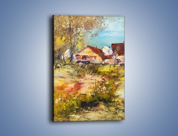 Obraz na płótnie – Wieś pędzlem malowana – jednoczęściowy prostokątny pionowy GR614