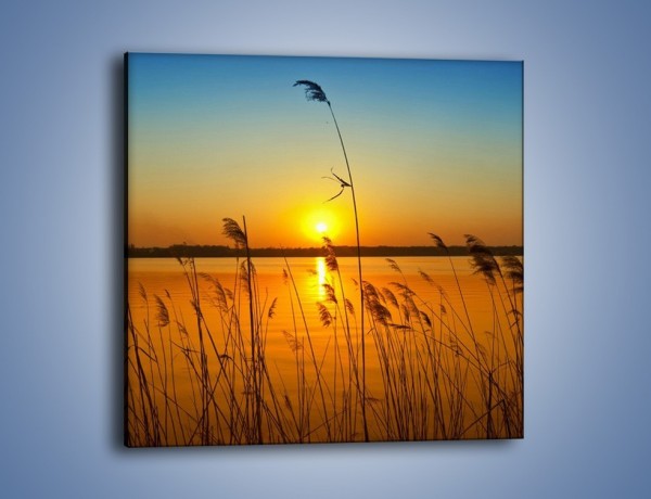 Obraz na płótnie – Jezioro o zachodzie słońca – jednoczęściowy kwadratowy KN1195A