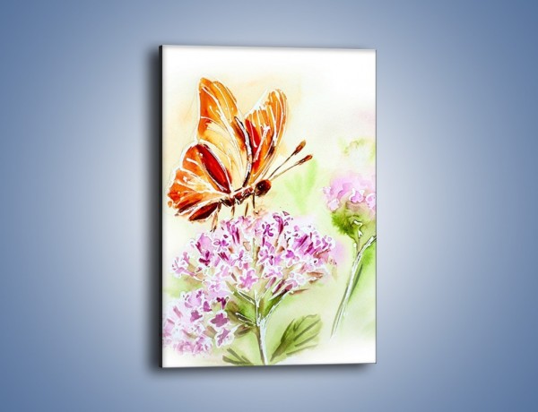 Obraz na płótnie – Kwiat z motylem – jednoczęściowy prostokątny pionowy GR625