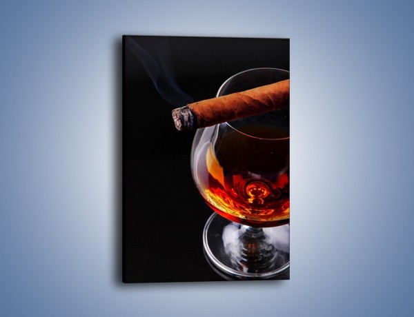 Obraz na płótnie – Męski świat z whisky i cygarem – jednoczęściowy prostokątny pionowy JN096
