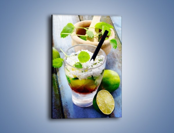 Obraz na płótnie – Limonkowy drink z miętą – jednoczęściowy prostokątny pionowy JN325