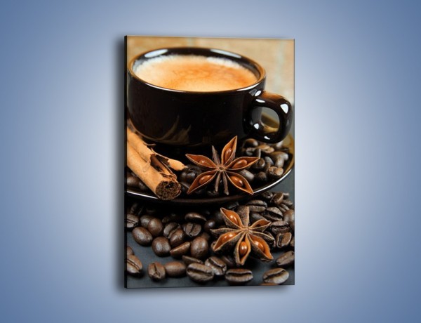 Obraz na płótnie – Spieniona kawa z goździkami – jednoczęściowy prostokątny pionowy JN350