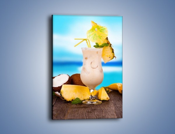 Obraz na płótnie – Kokosowy drink z ananasem – jednoczęściowy prostokątny pionowy JN394