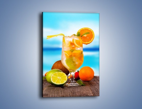 Obraz na płótnie – Pomarańczowo-limonkowy drink – jednoczęściowy prostokątny pionowy JN396