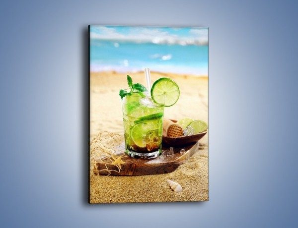 Obraz na płótnie – Leniwy drink na plaży – jednoczęściowy prostokątny pionowy JN551
